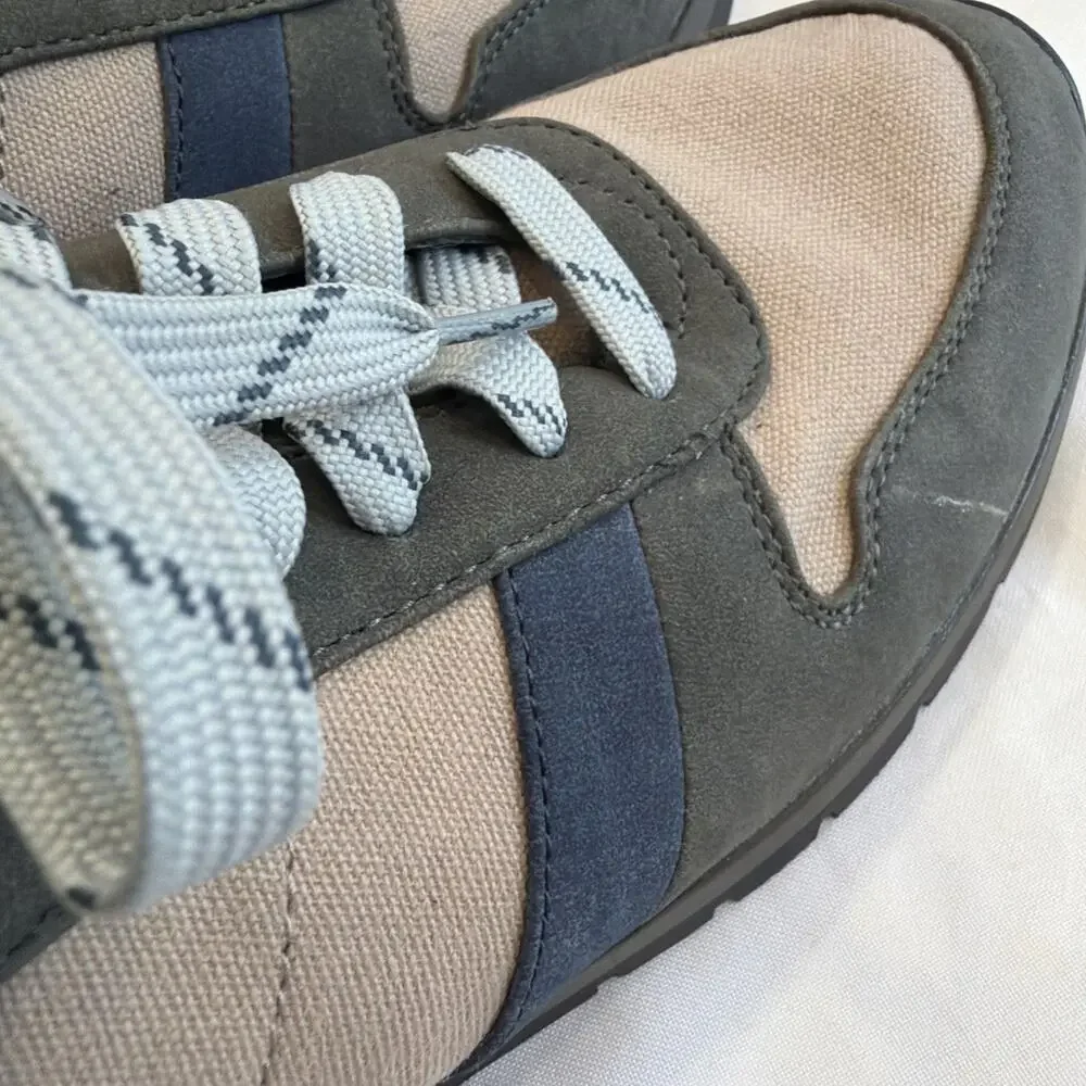 SOUL Naturalizer Charlie Sneaker Women's 9.5 Gray Blue Retro Lace Up Lifestyle